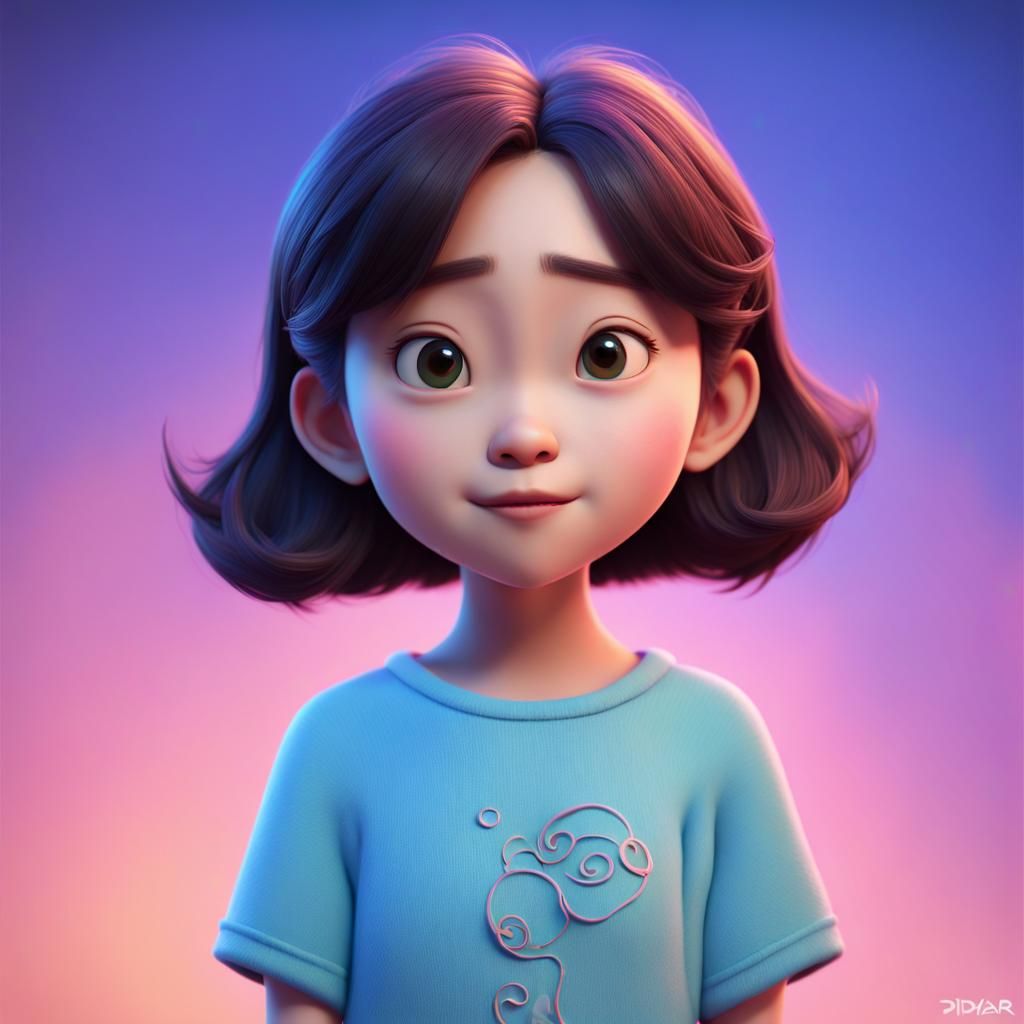 Twin Braided Girls in 3D Animated Style