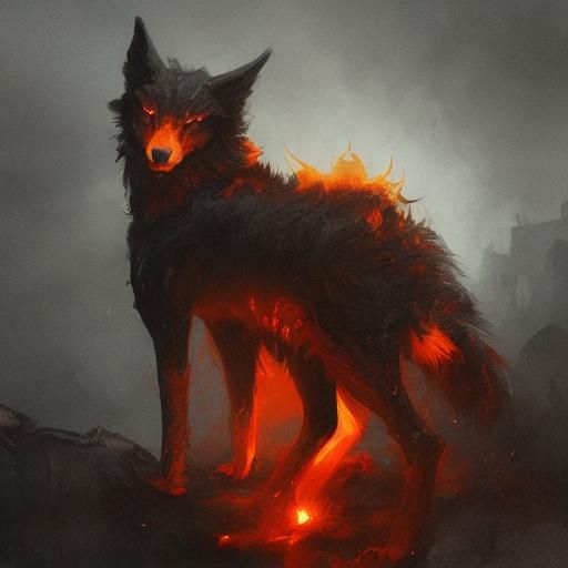 fiery wolf