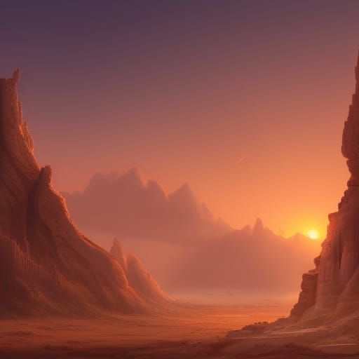 Nightfall at the Desert