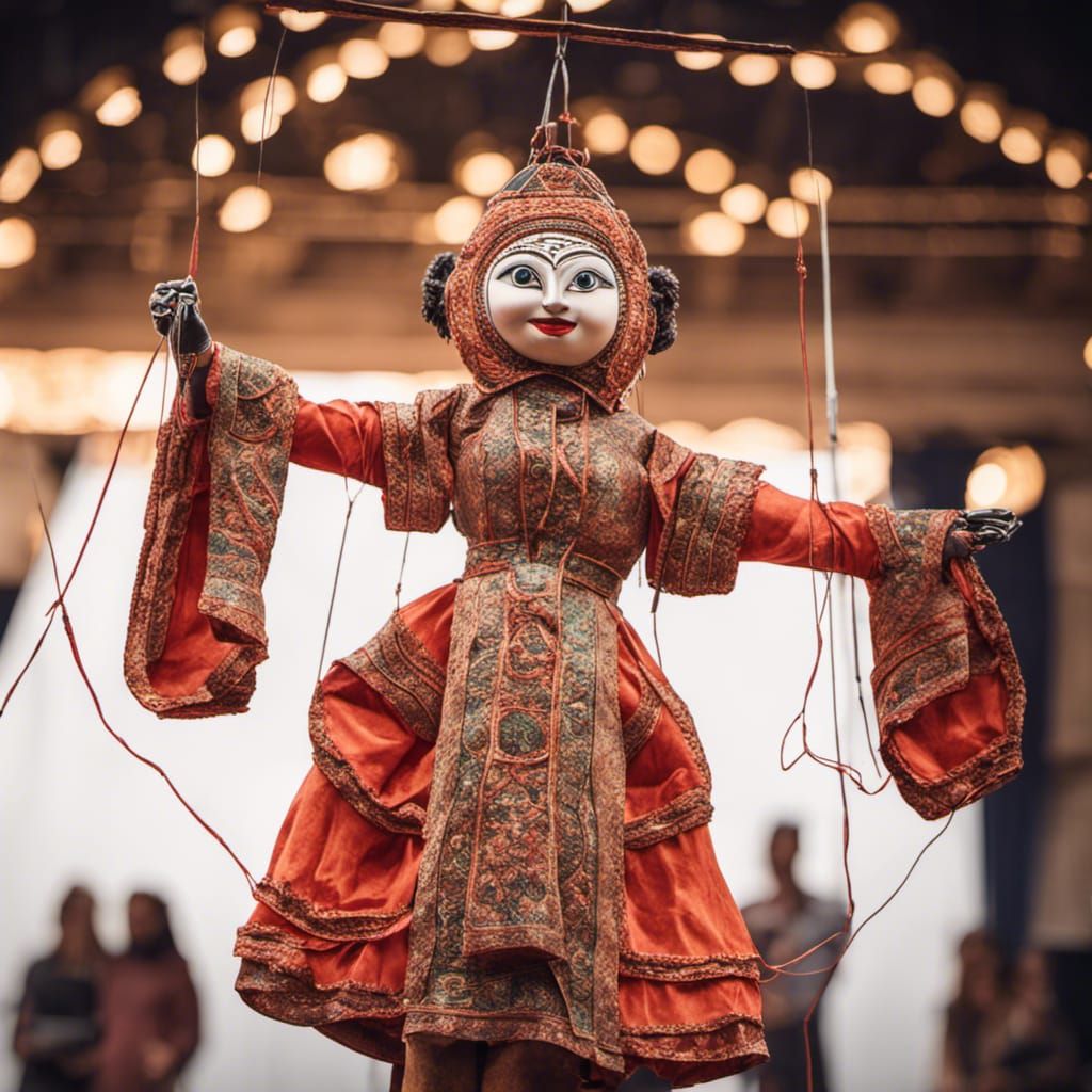 A beautiful string puppet on stage.  by @CatLover