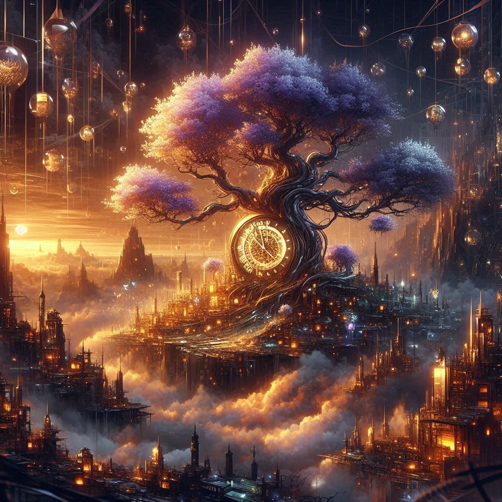 Crystal bonsai village