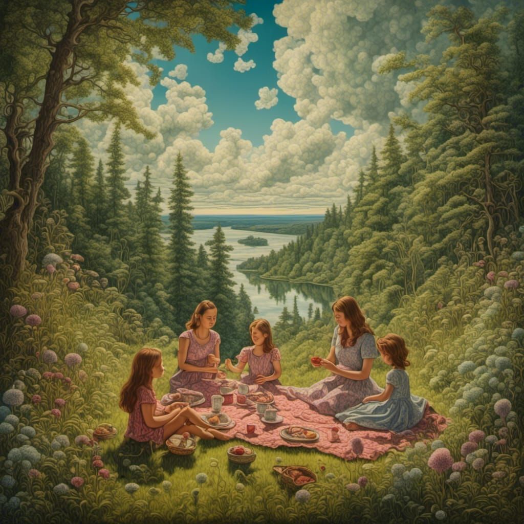 A family enjoying a picnic
