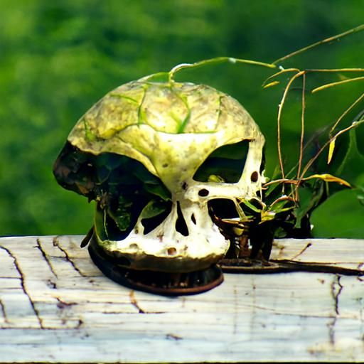 Skull with Plant Growing
