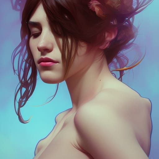 Pansexual Portrait in Hyperdetailed Art Nouveau Style