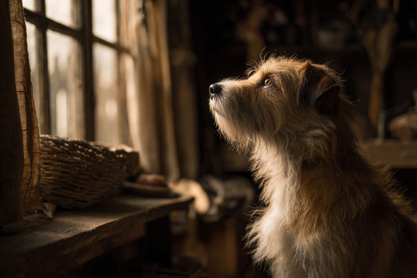 Golden Hour Terrier Pondering
