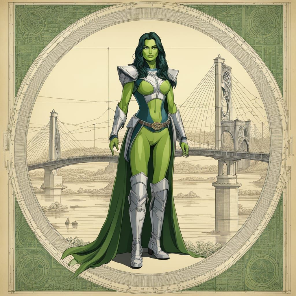 technical drawing of Gamora