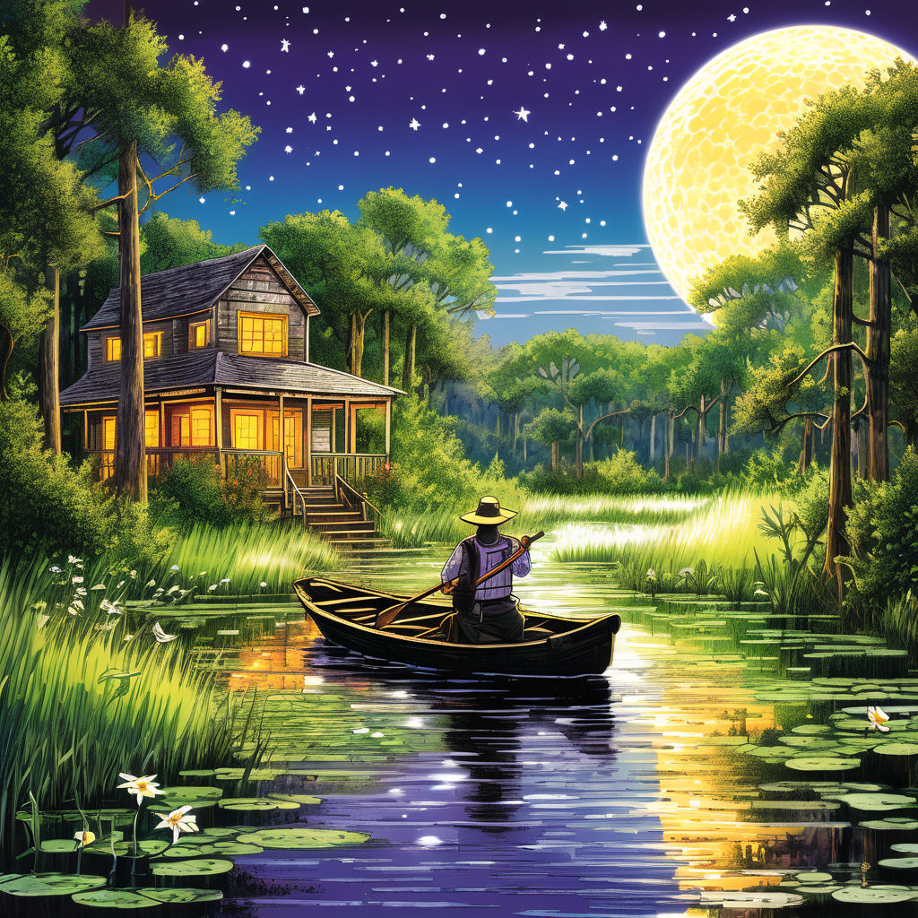 Pepe Boudreaux Paddles His Pirogue