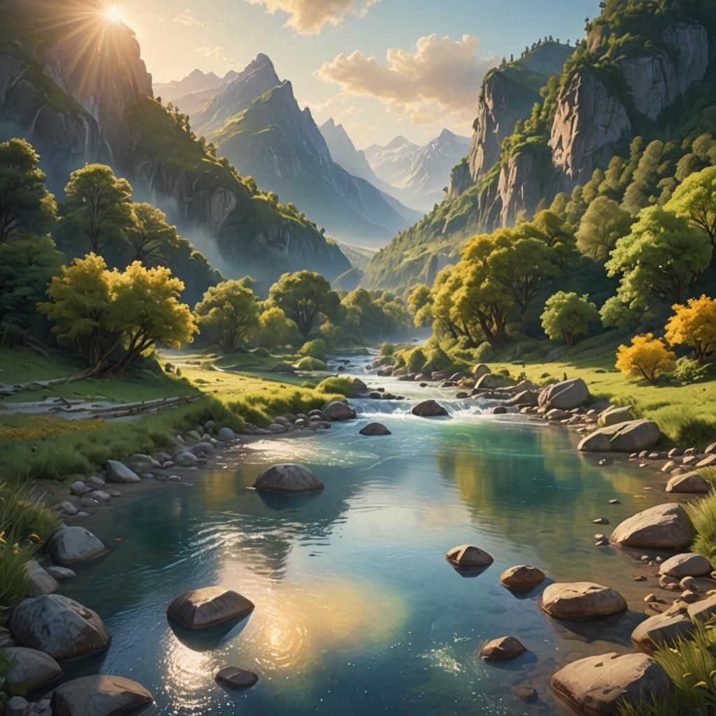 river in a valley