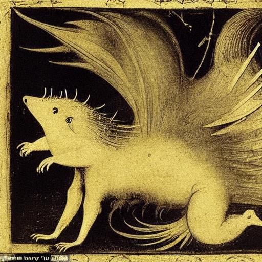 The hedgehog flies from behind the cordon and screams like a...