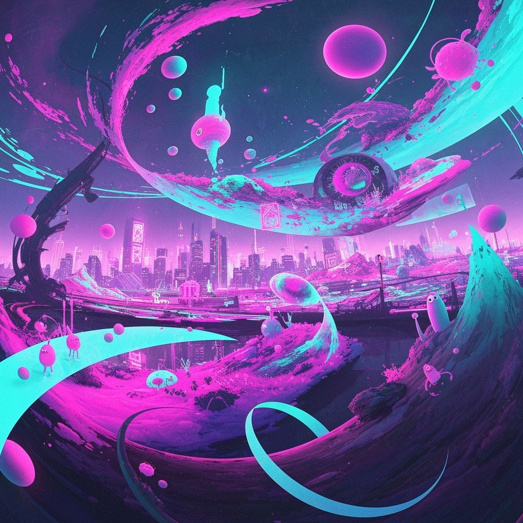 Vibrant Dreamscape in a Modern Digital Art Style