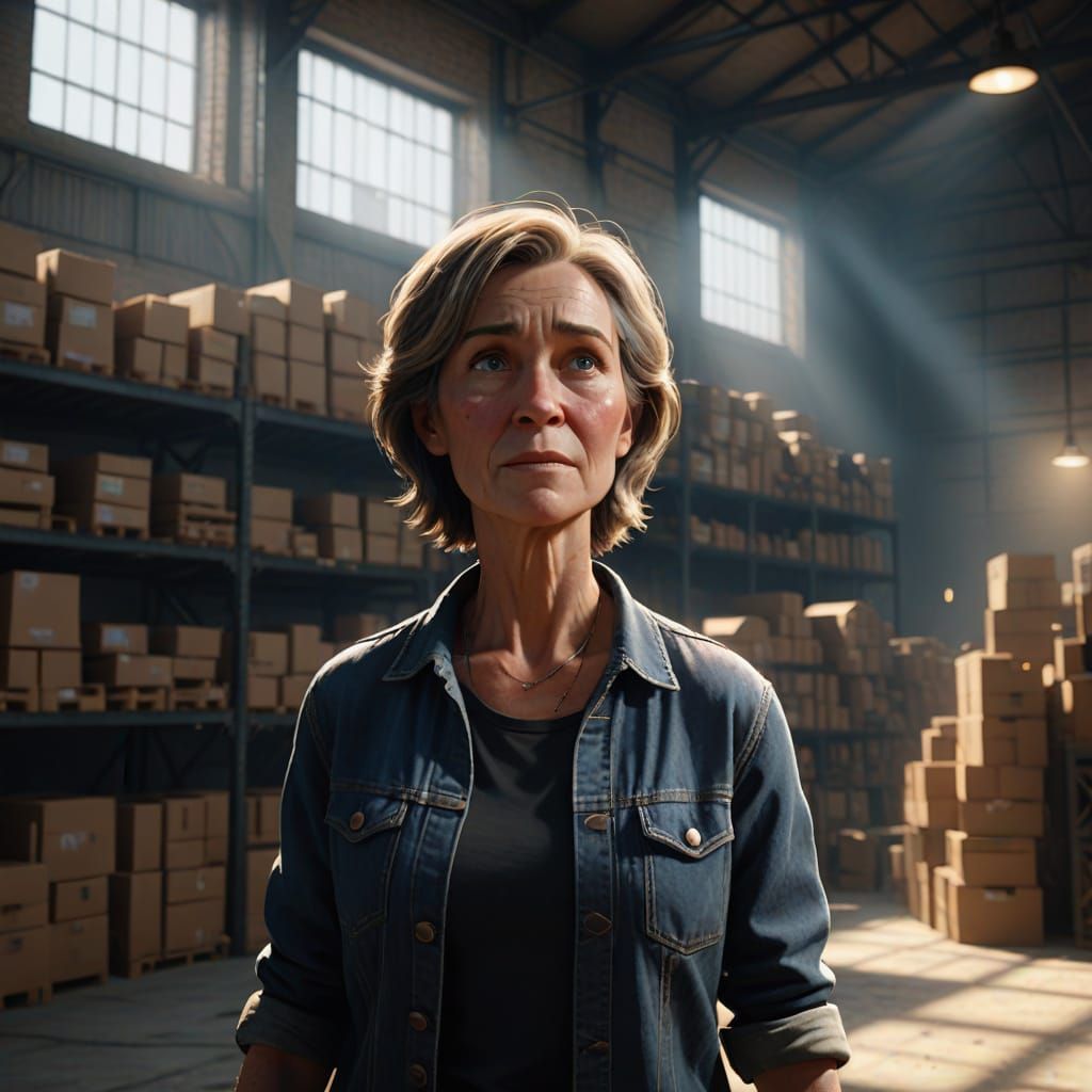 Woman in Warehouse