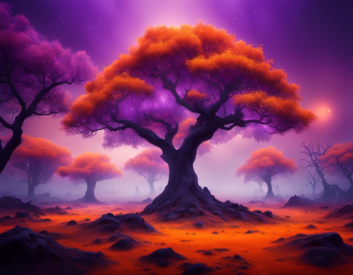 ORANGE AND PURPLE LANDSCAPE  by @BEAR