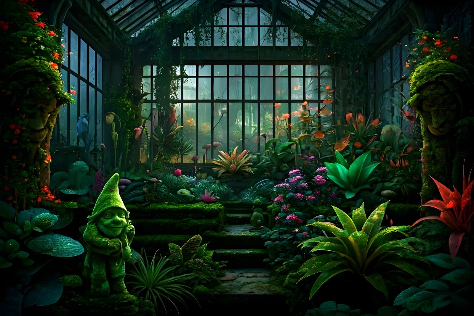 Forgotten Gnome Gardener and Garden  by @Gary Murakami