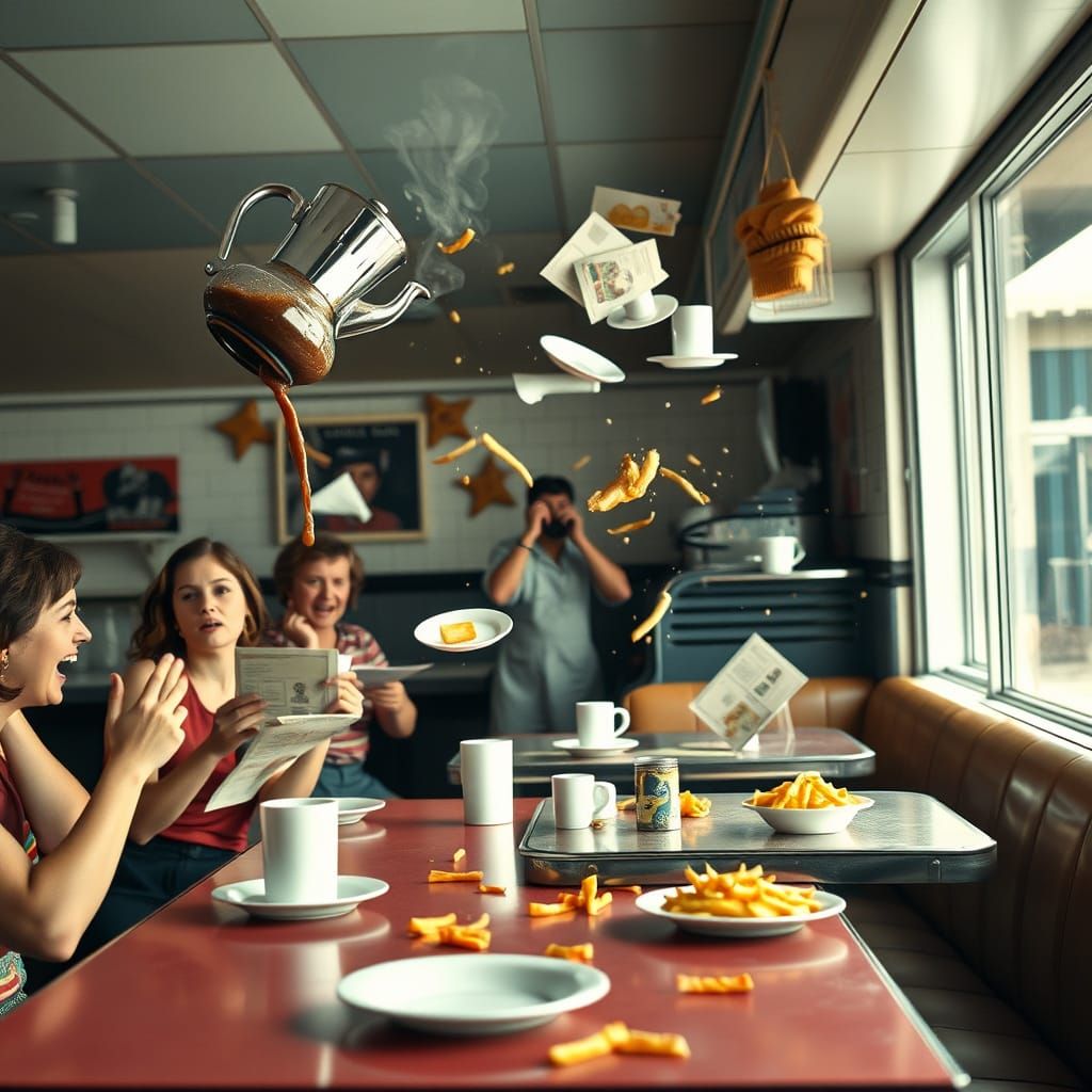 Time Stopped in a Classic 1950s Diner
