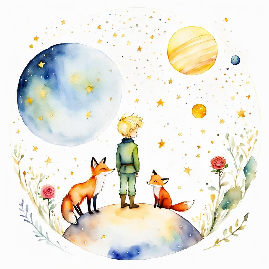 Even Little Prince needs 2 foxes today - AI Generated Artwork ...