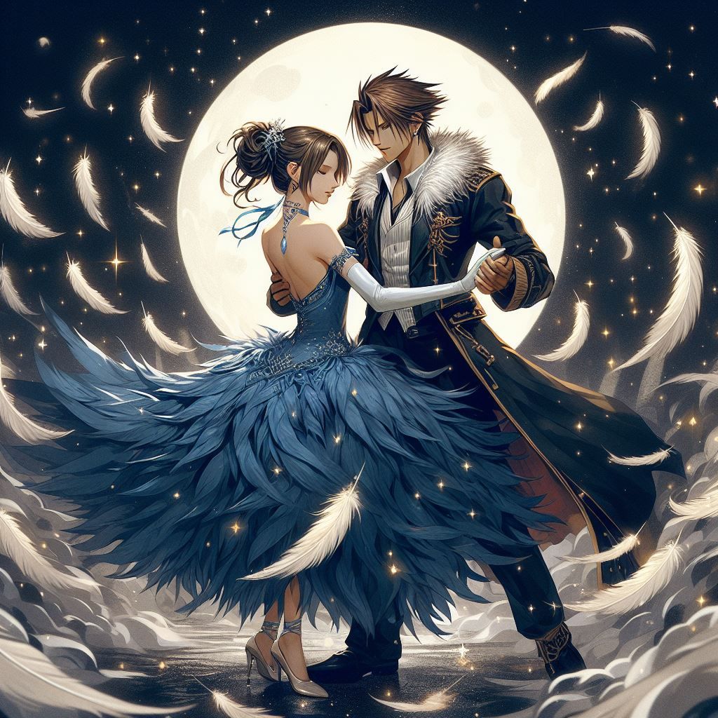 Squall and Rinoa (Final Fantasy VIII) dancing together