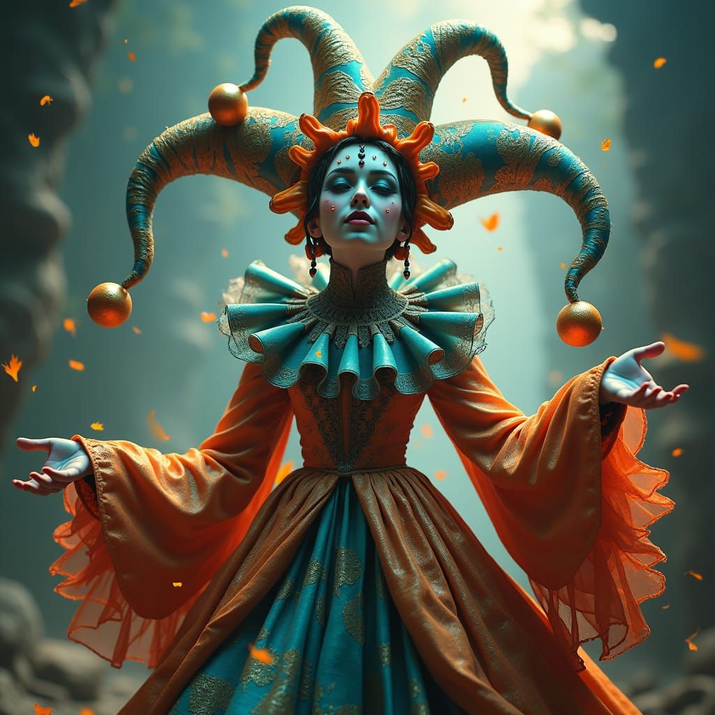 לפיד as Jester in Mystical Fantasy Art