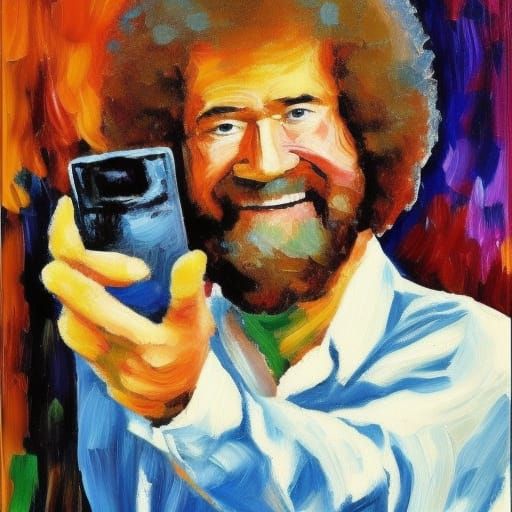 Bob Ross takes a selfie  by @Steve Dufour