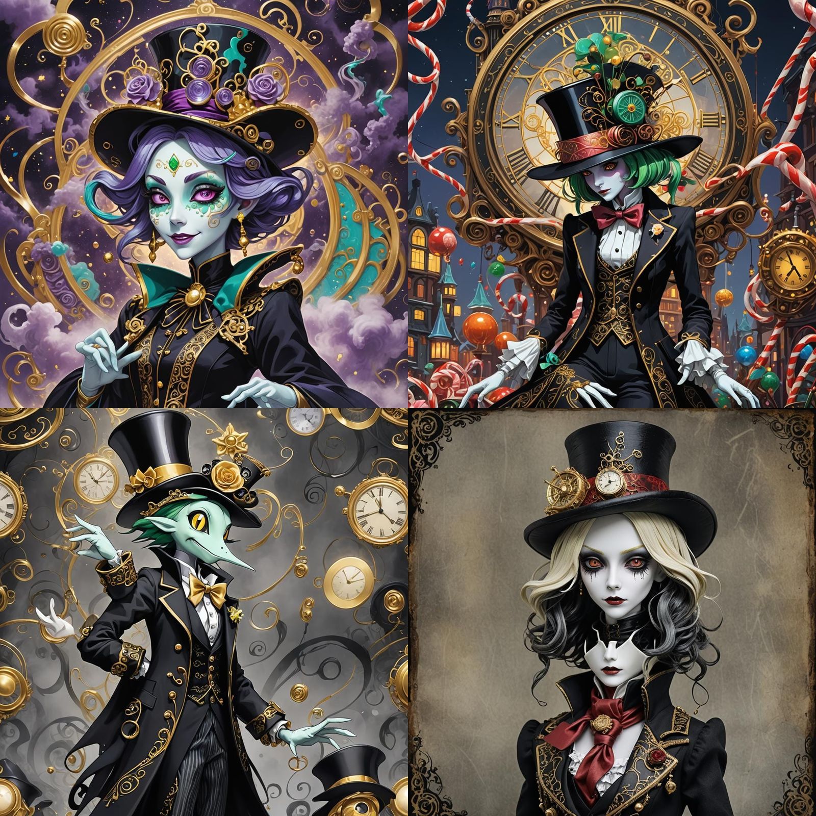 Demonic porcelain eldritch Princess Gardevoir dressed in bla...