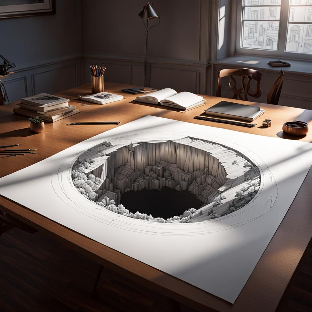 3D-Illusion Pencil Sketch  by @Ailis