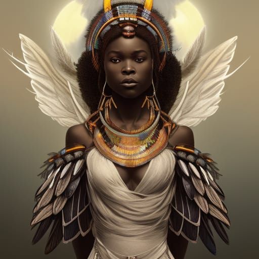 African Tribal Queen in Eagles Clothes - AI Generated Artwork ...