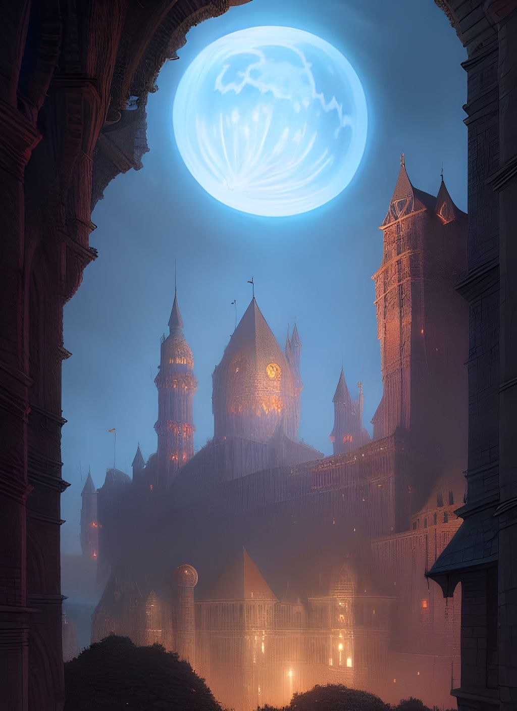 moon over the kingdom - AI Generated Artwork - NightCafe Creator