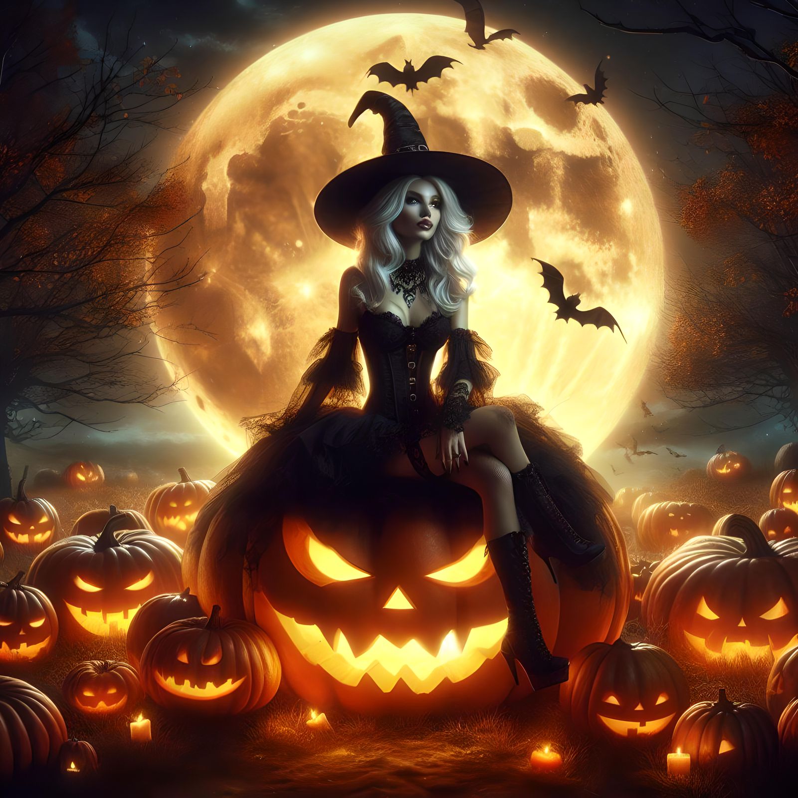 Witch In The Pumpkin Patch