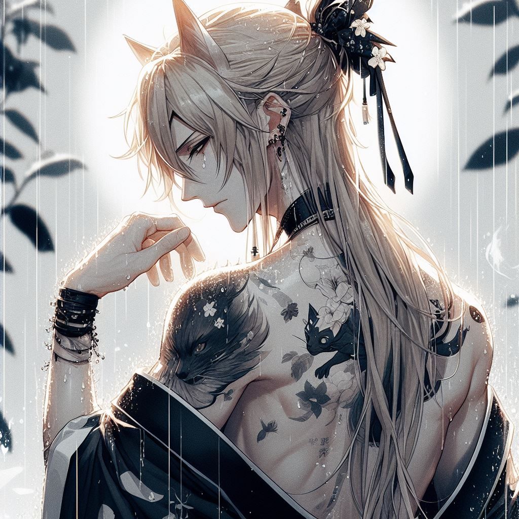 Tattoo shop , with a tattoo on his mind