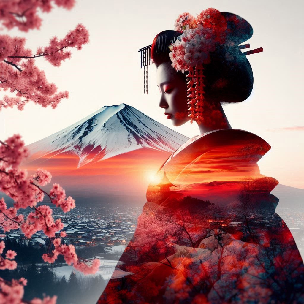 double exposure beautiful fantasy portrait landscape..