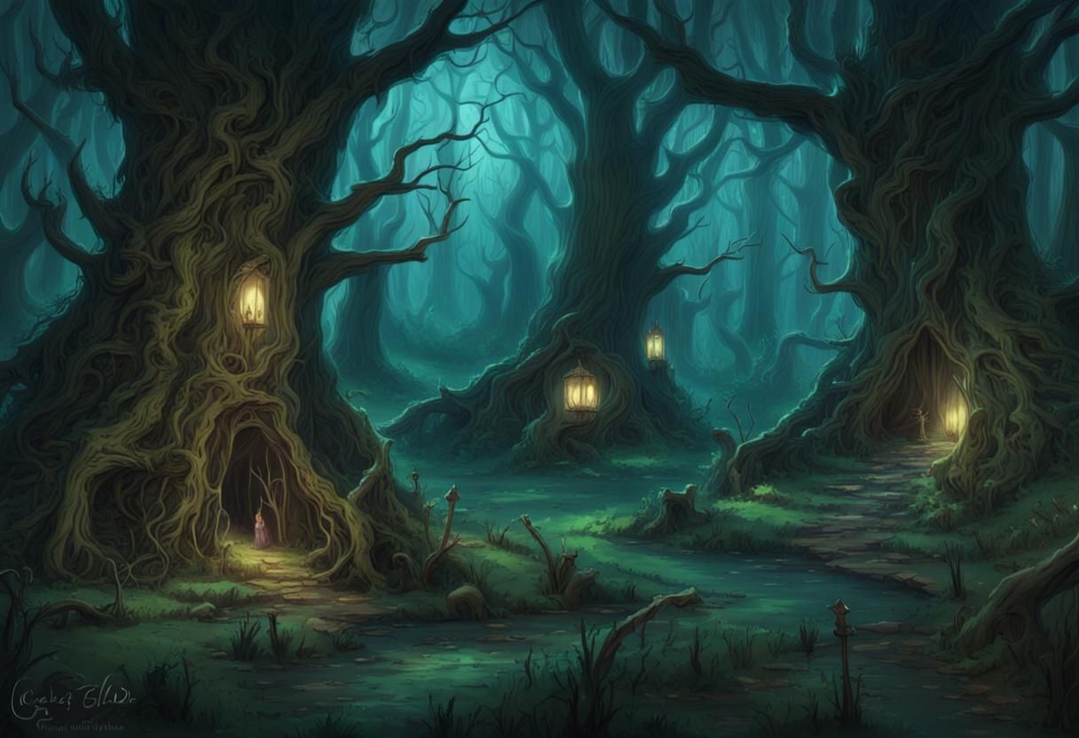 A cursed glade in the Faerie Woods. Spooky. Creepy. Eerie. Twisted ...