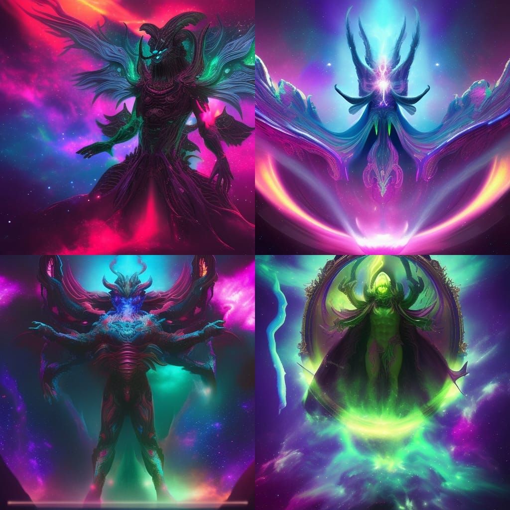 Cosmic space lord, demon of the cosmos, nebula devil, ultrav...