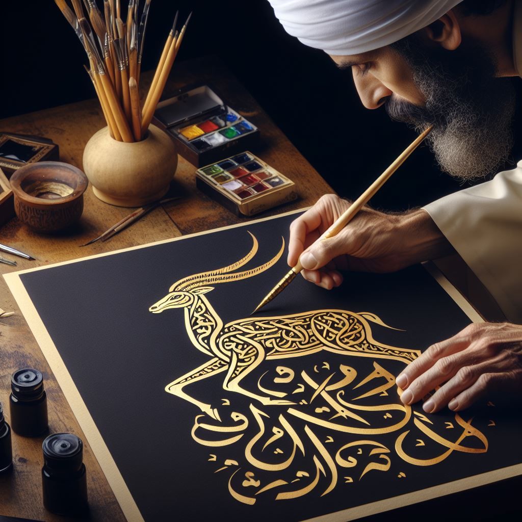 Arabic calygraphic calligram