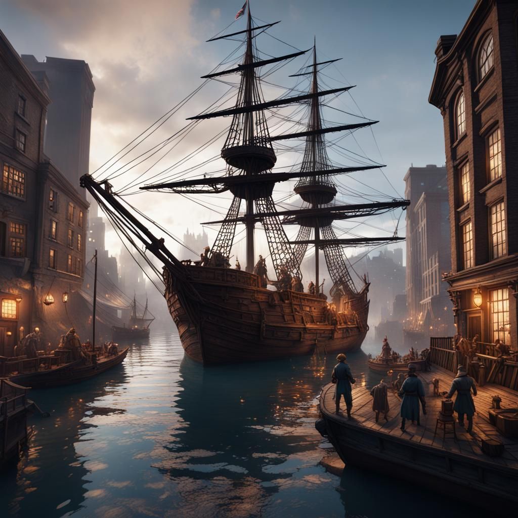 Boston Tea Party - AI Generated Artwork - NightCafe Creator