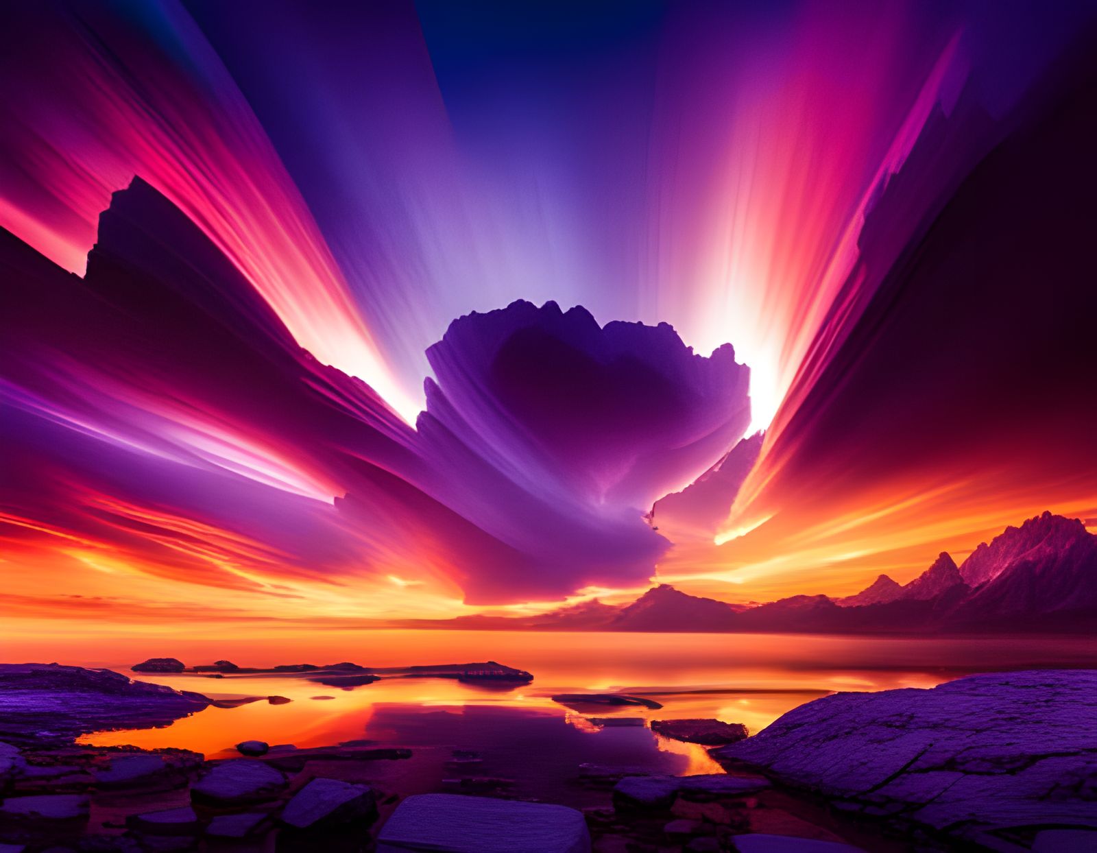 Magic Lighting, fills the whole sky, exploding colors, thunder, and