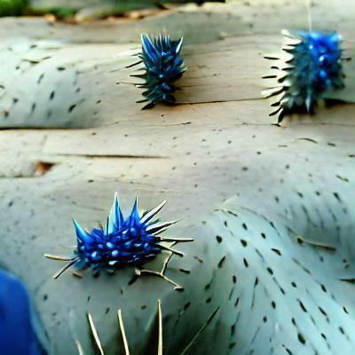 Blue prickly spiky creatures