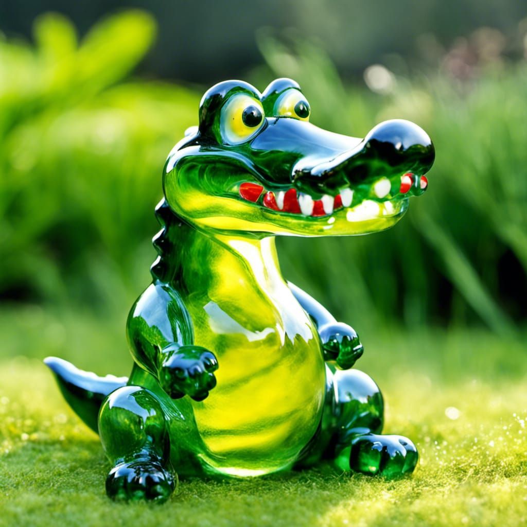 Goofy Blown Glass Alligator  by @AcesPath