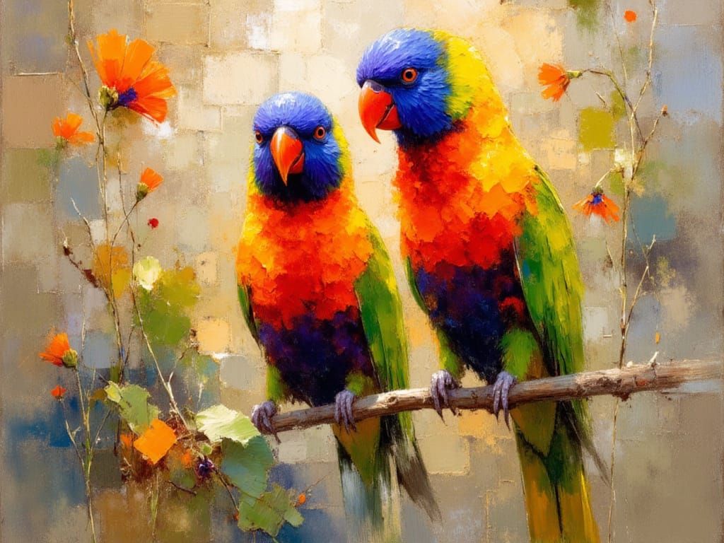 Two parrots  by @Ramoneses