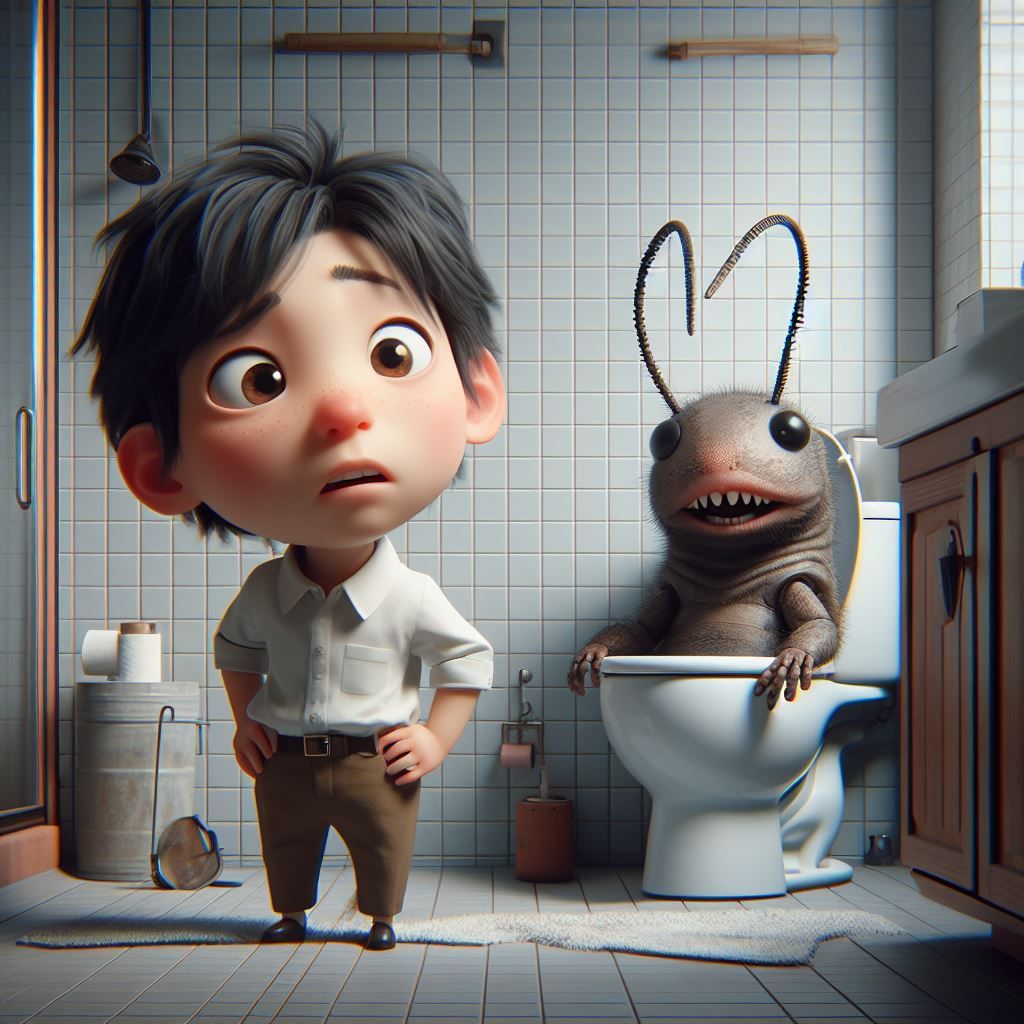 Mole cricket toilet training