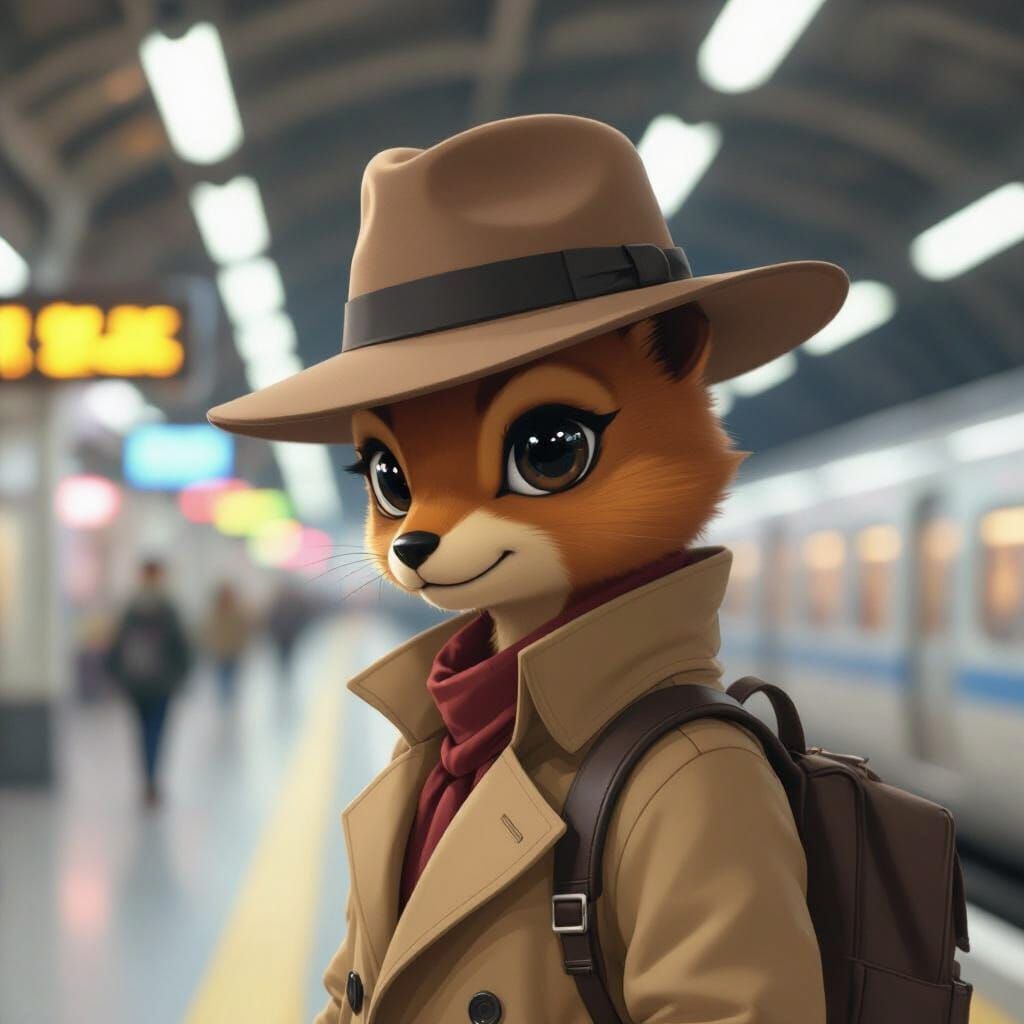 Urban Adventurer Character at Train Station