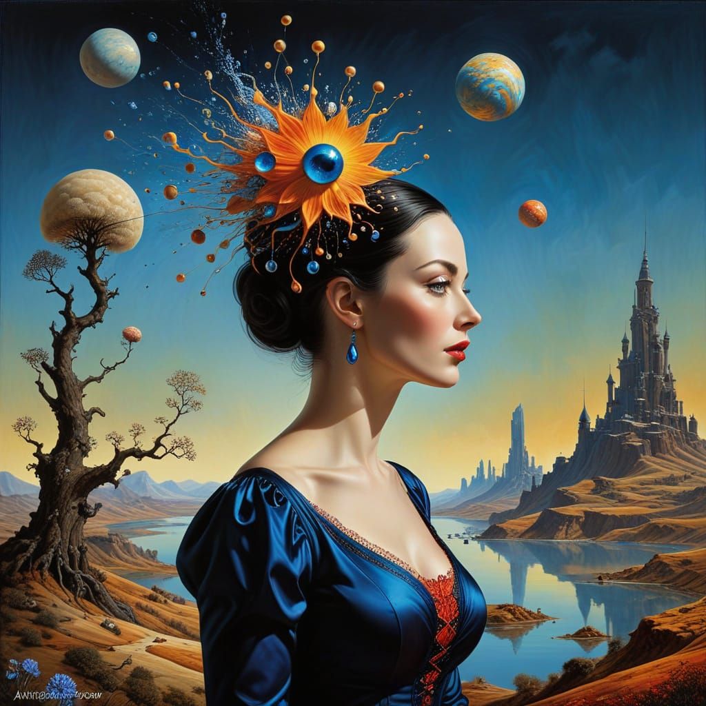 Elegant Lady in Hyperrealistic Portrait