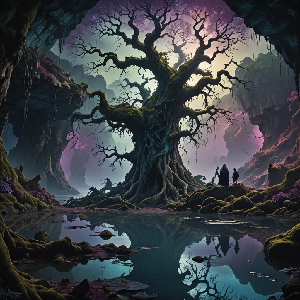 Mysterious Cave: Dark Fantasy Matte Painting