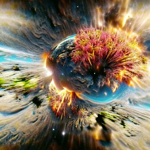 planet exploding beautiful 4k - AI Generated Artwork - NightCafe Creator