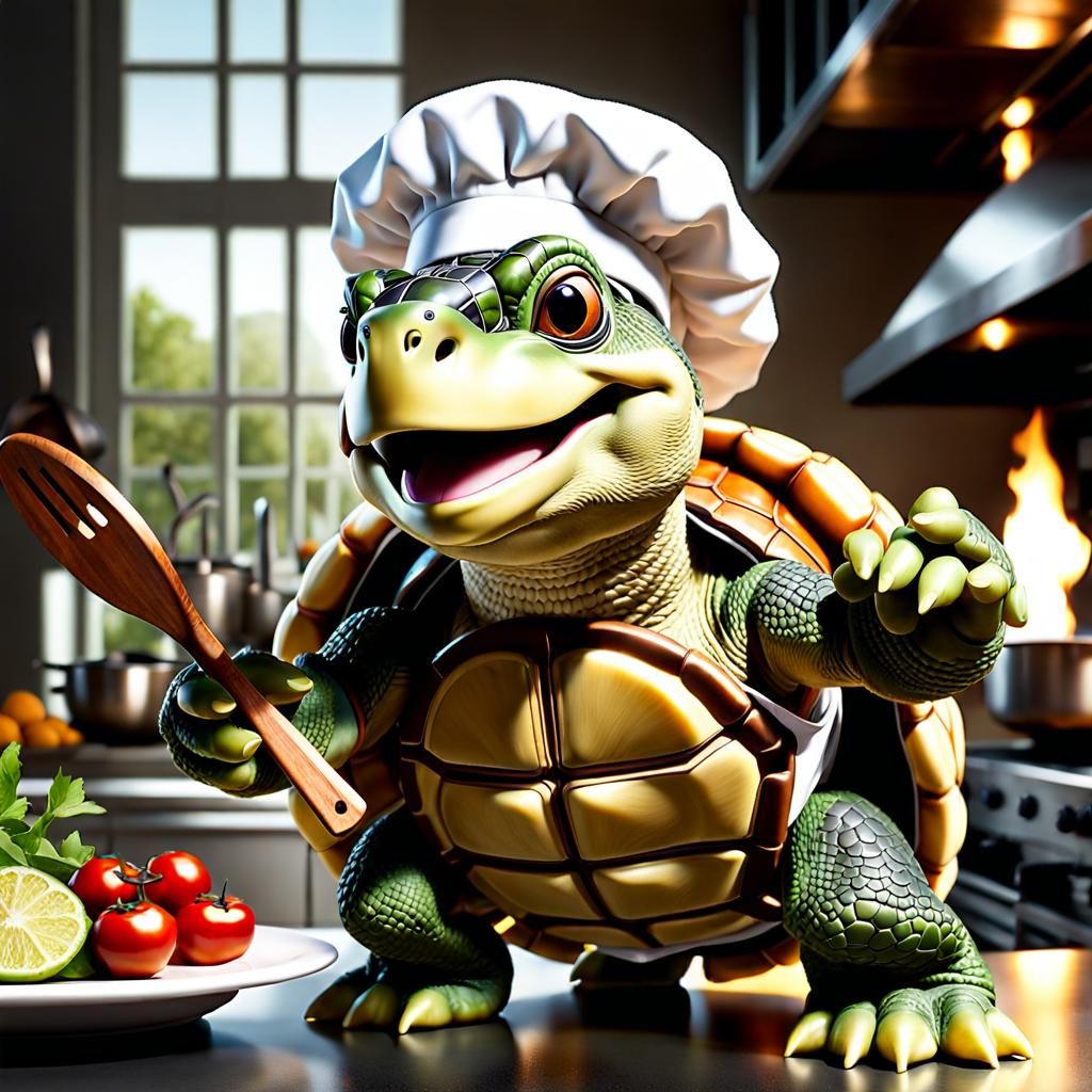 Turtle chef - AI Generated Artwork - NightCafe Creator