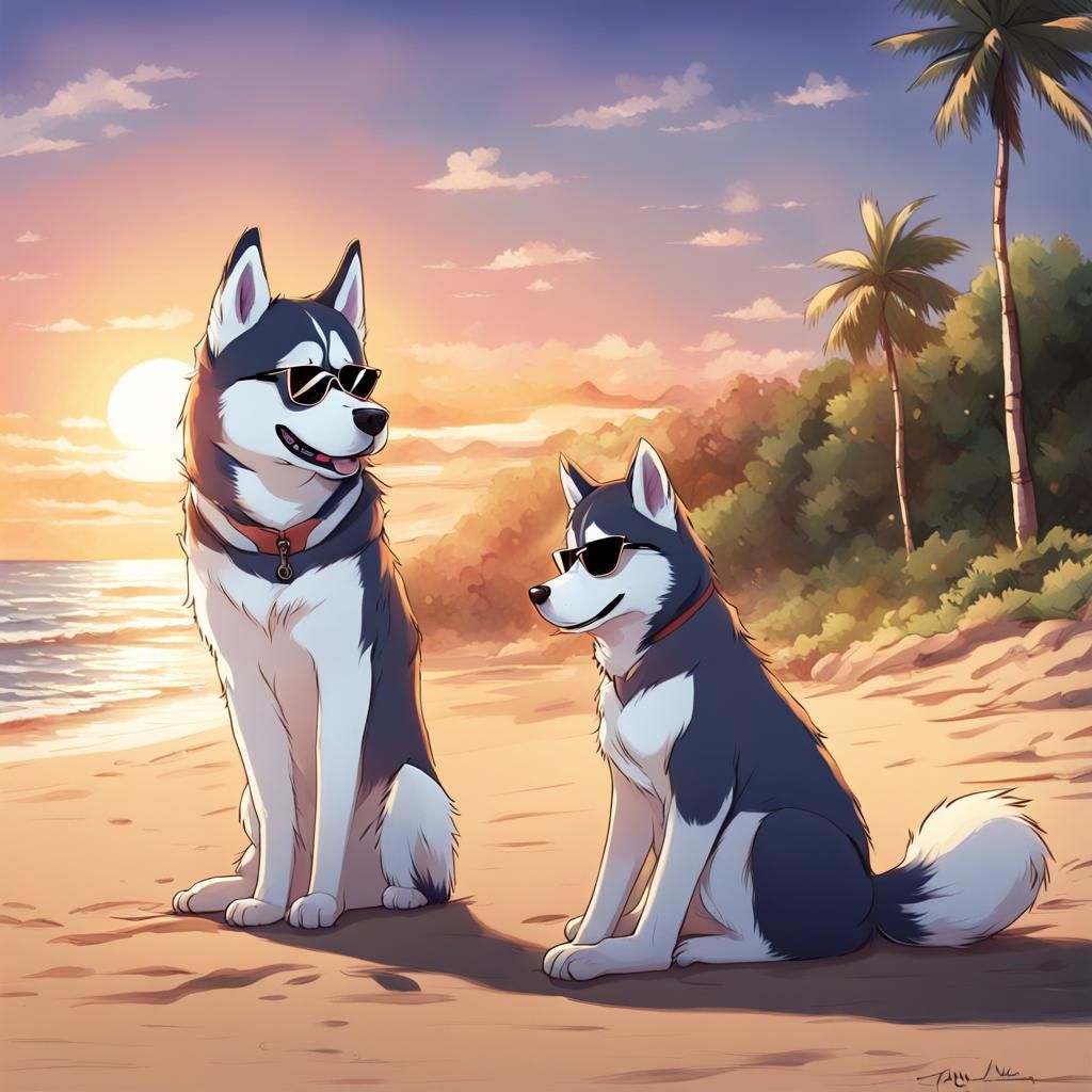 Just being huskies - AI Generated Artwork - NightCafe Creator