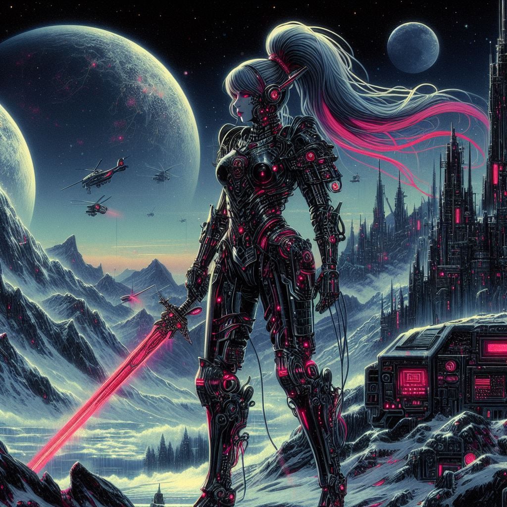 hajime sorayama cyberpunk retro 80s sci-fi futurism, robotic...