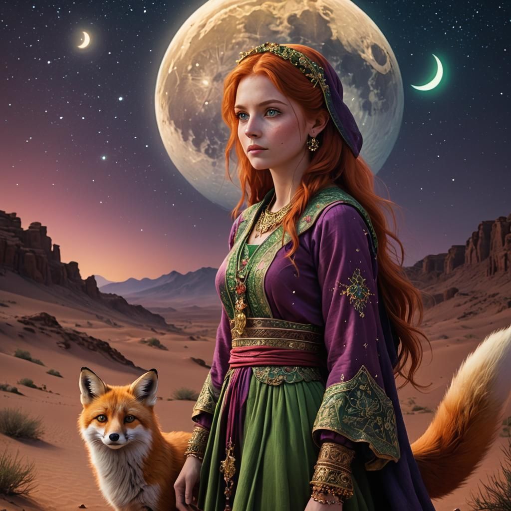 The girl and the fox  by @Noemi karotsaki