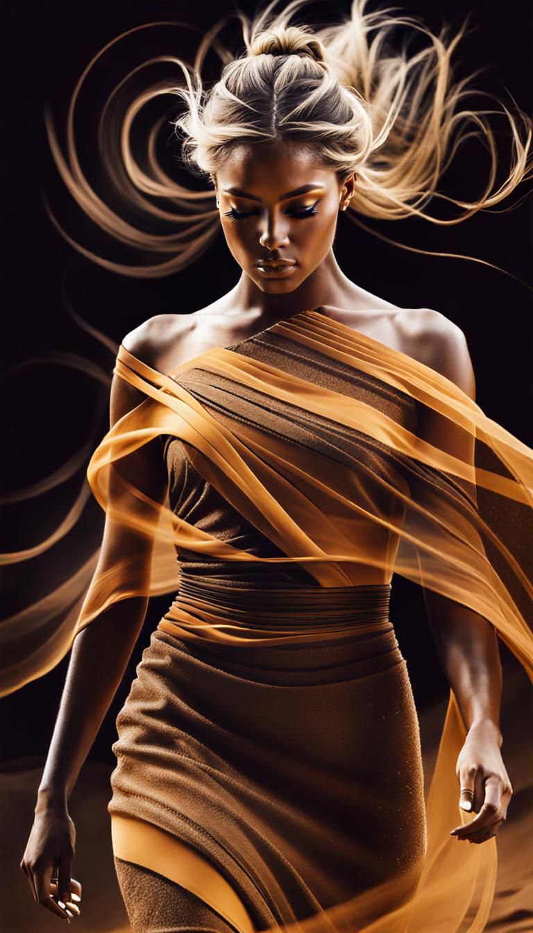 Double exposure,sanddress  lines Epic cinematic brilliant st...