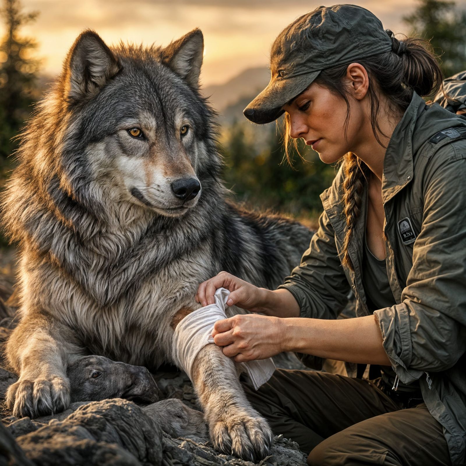 A tender moment between the beauty and the beast