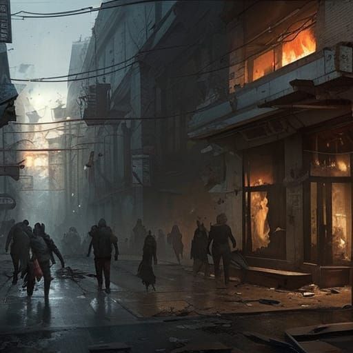 Storefronts looted and broken. Riots 8k resolution concept a...