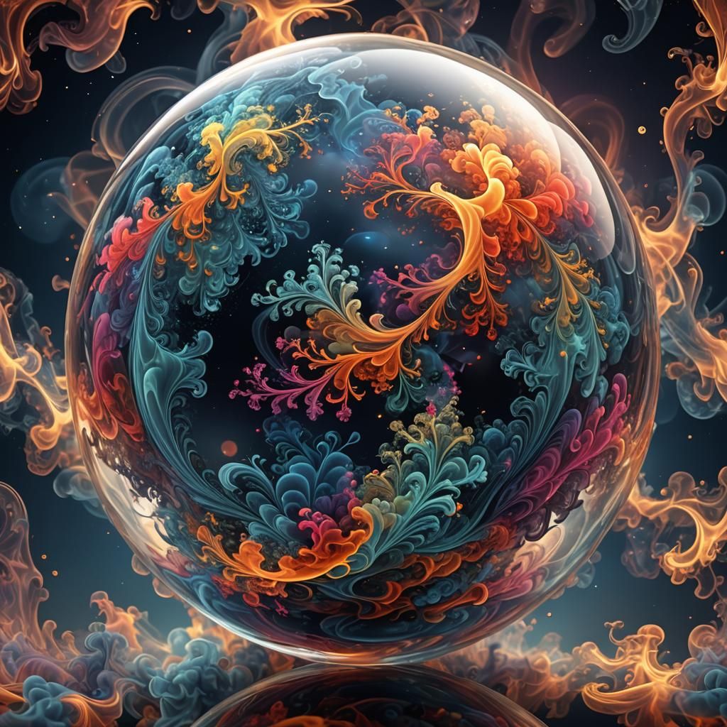 Orb of colored swirls